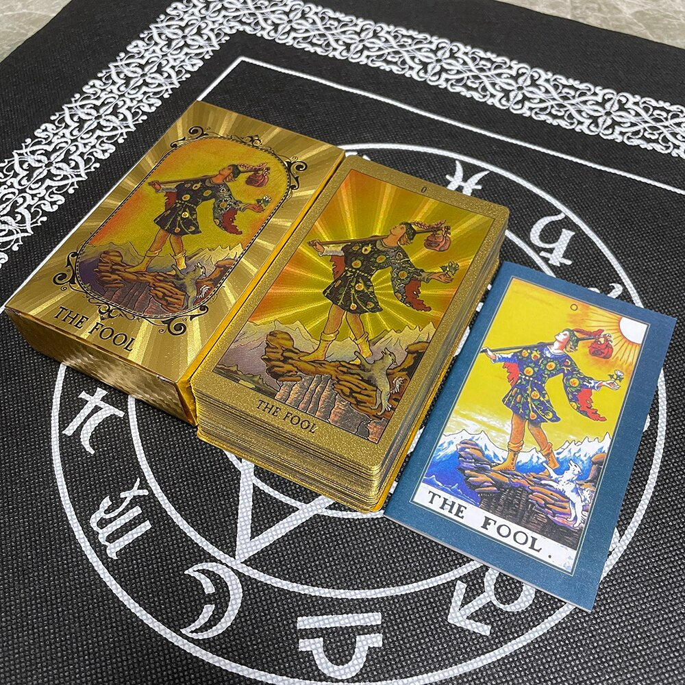 Gold Divination Tarot Cards with Guide Book