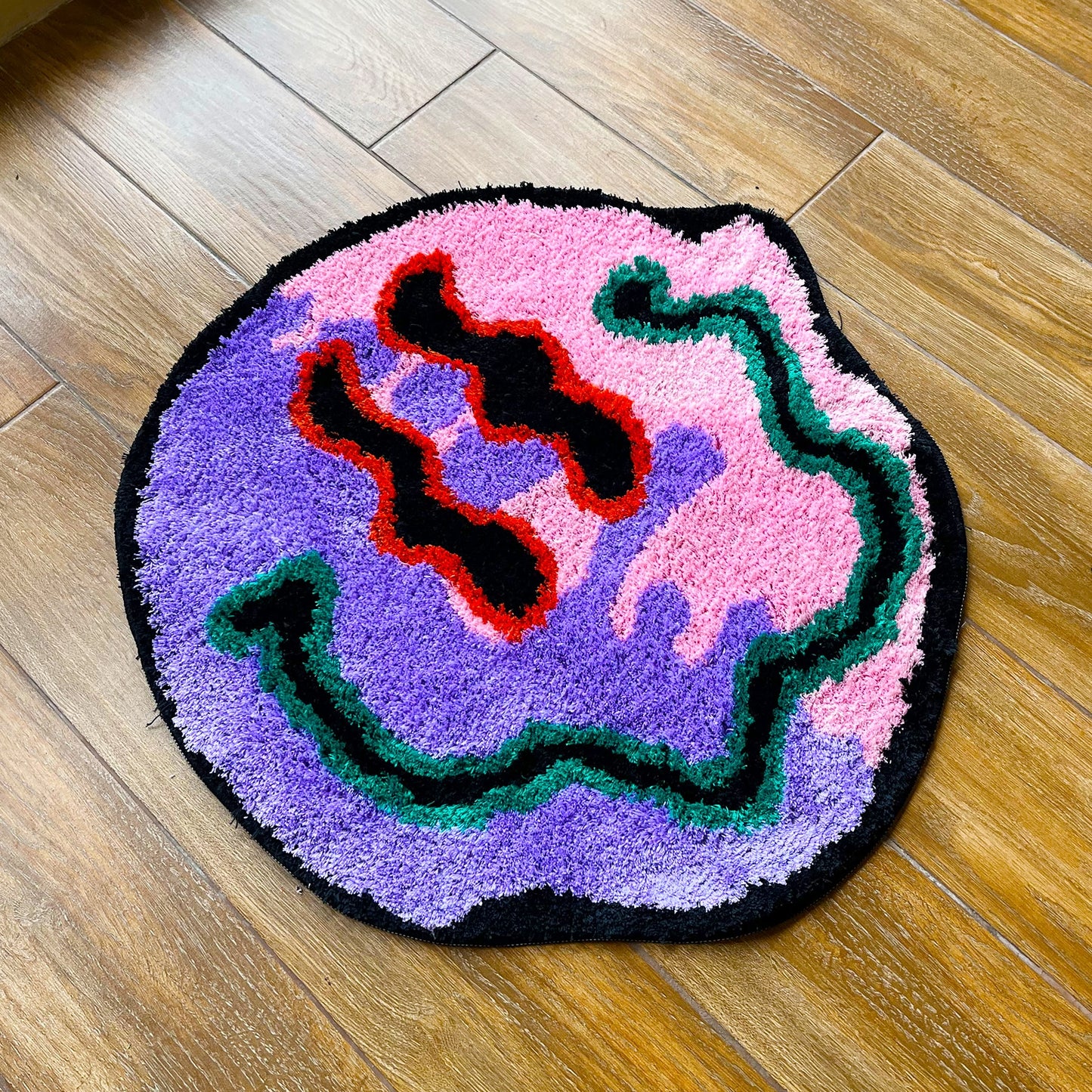 LAKEA - Trippy Smiley Handmade Custom Rug