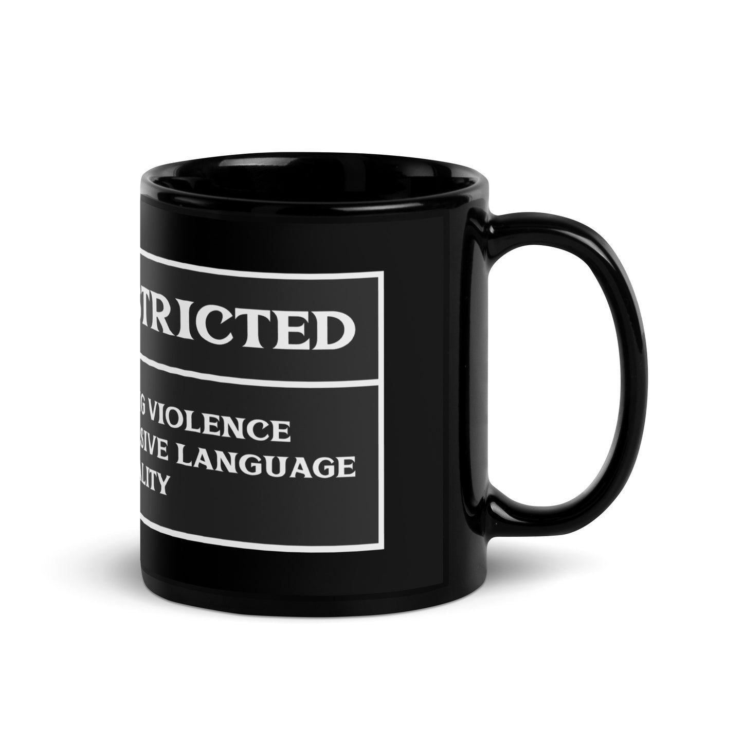 "Rated R" Movie Rating - 15oz. Black Glossy Mug
