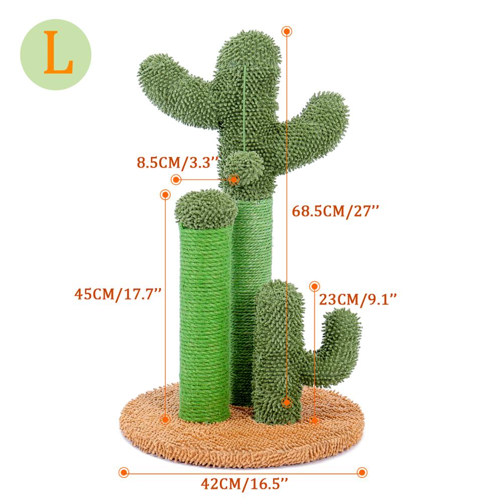 Cute Cactus Cat Toy with Ball Scratching Post