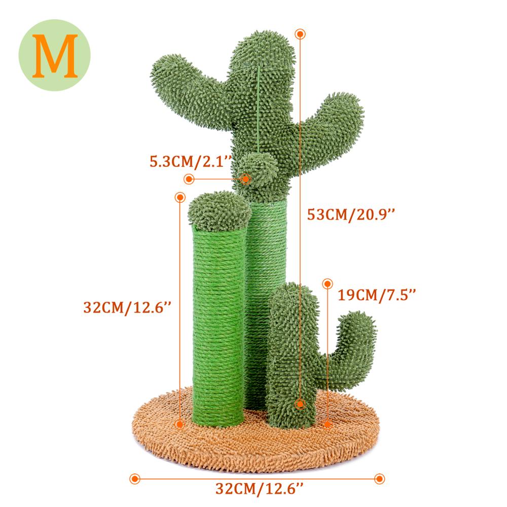 Cute Cactus Cat Toy with Ball Scratching Post