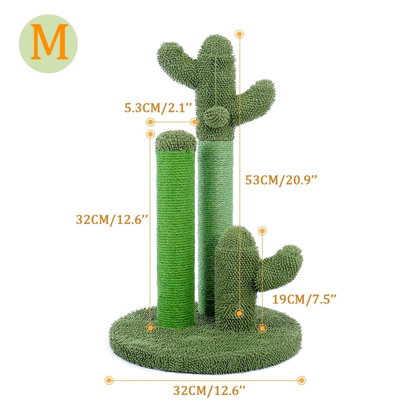 Cute Cactus Cat Toy with Ball Scratching Post