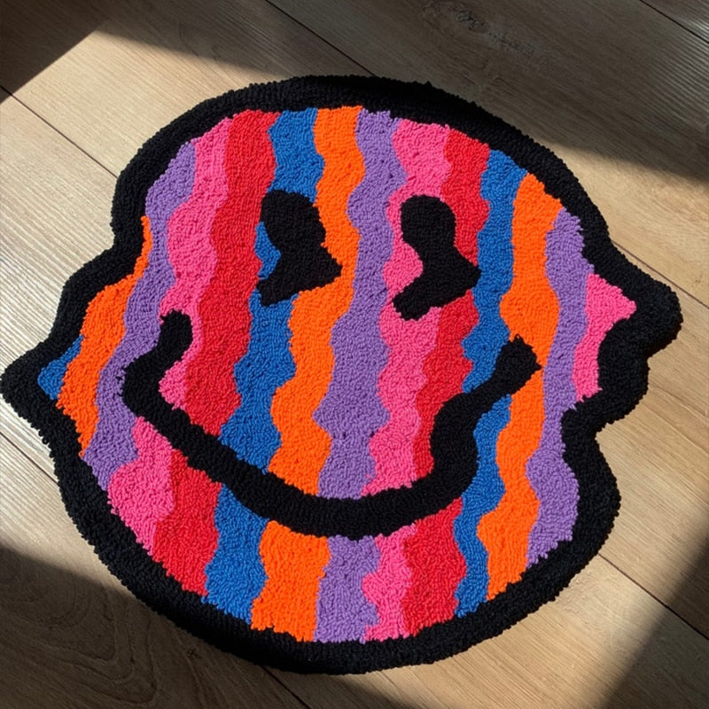LAKEA - Trippy Smile Plush Handmade Carpet Rug