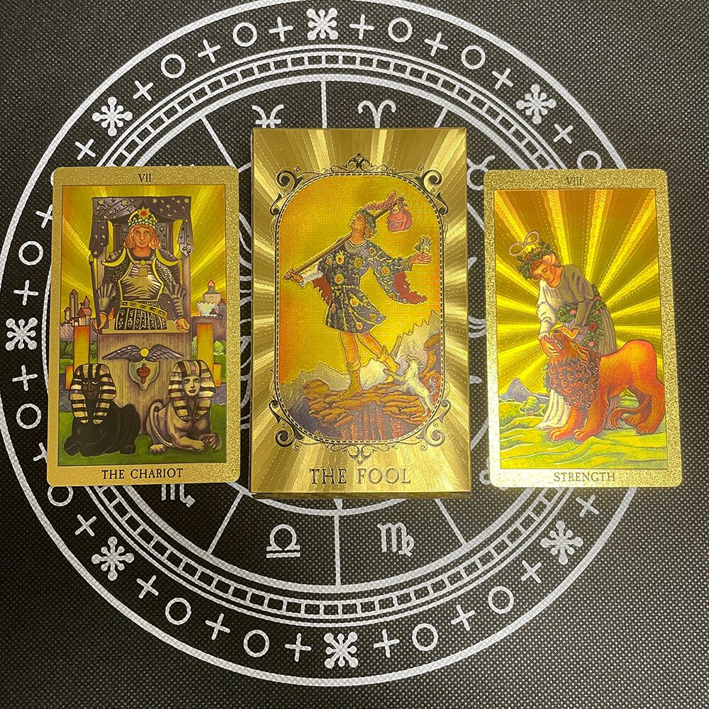 Gold Divination Tarot Cards with Guide Book