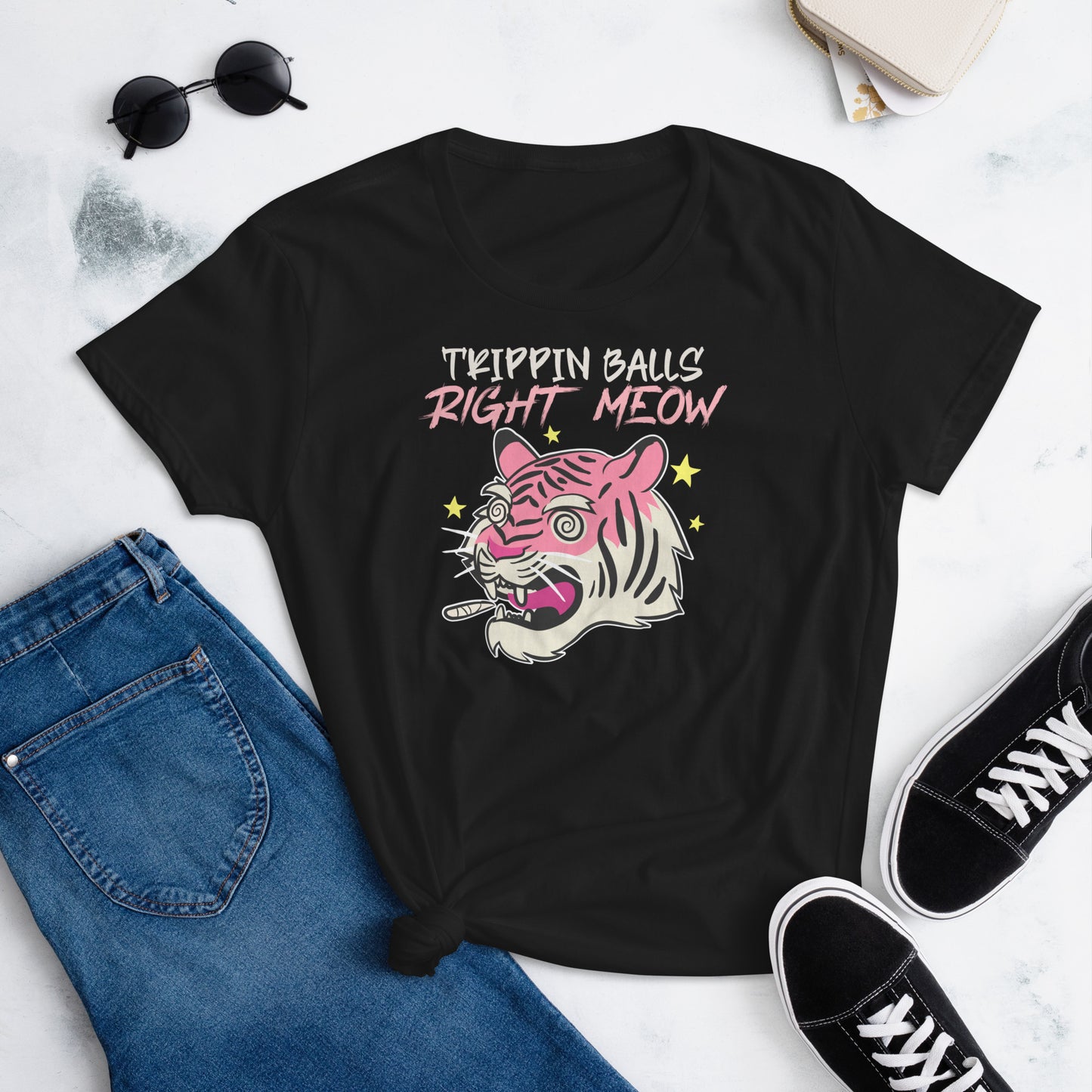 Tripping Balls / Right Meow - Women's Short Sleeve T-Shirt