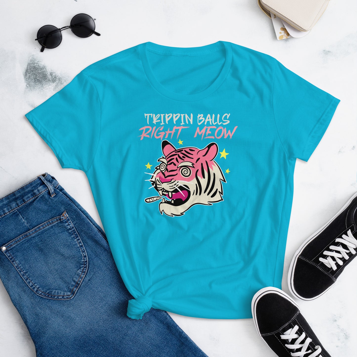 Tripping Balls / Right Meow - Women's Short Sleeve T-Shirt