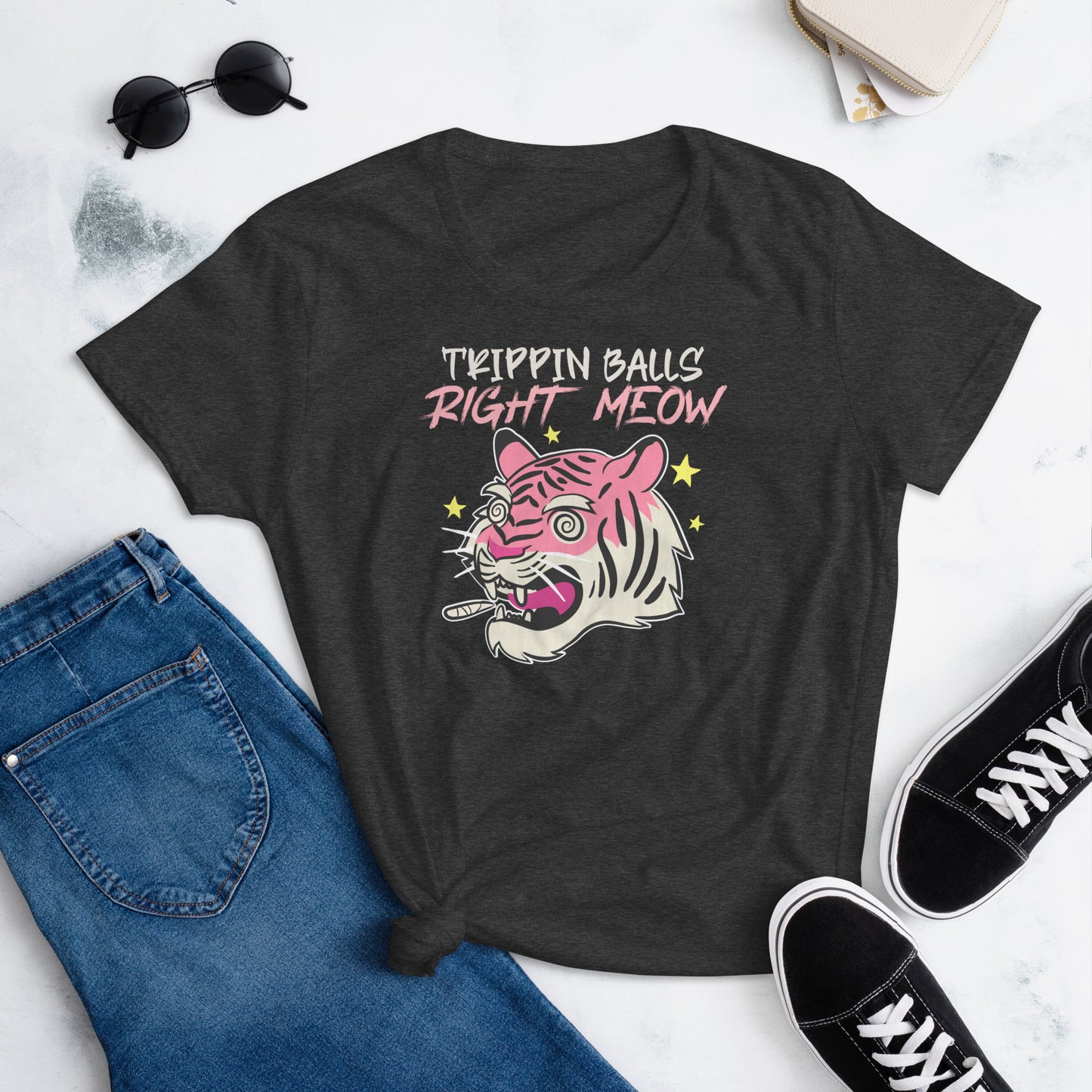 Tripping Balls / Right Meow - Women's Short Sleeve T-Shirt