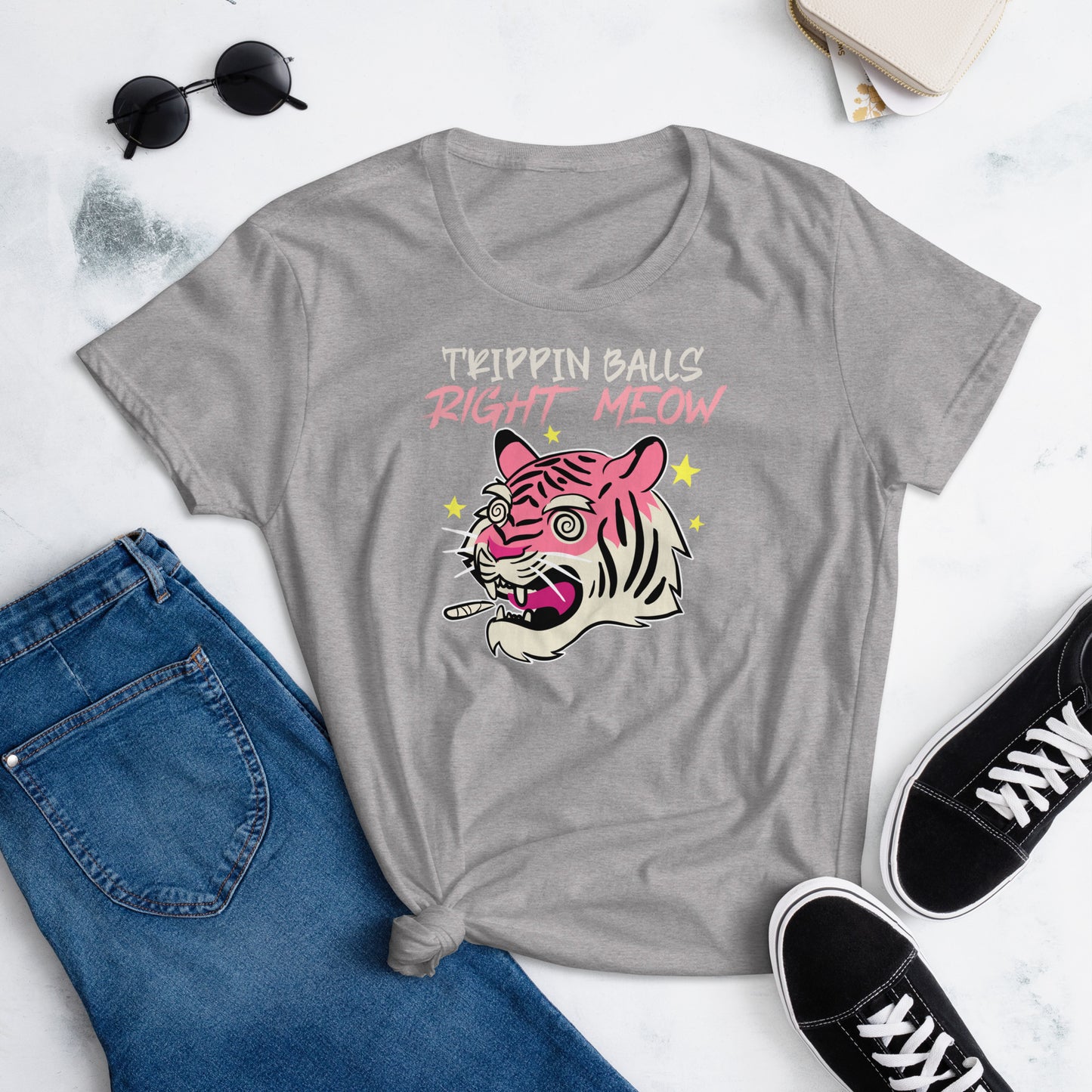 Tripping Balls / Right Meow - Women's Short Sleeve T-Shirt