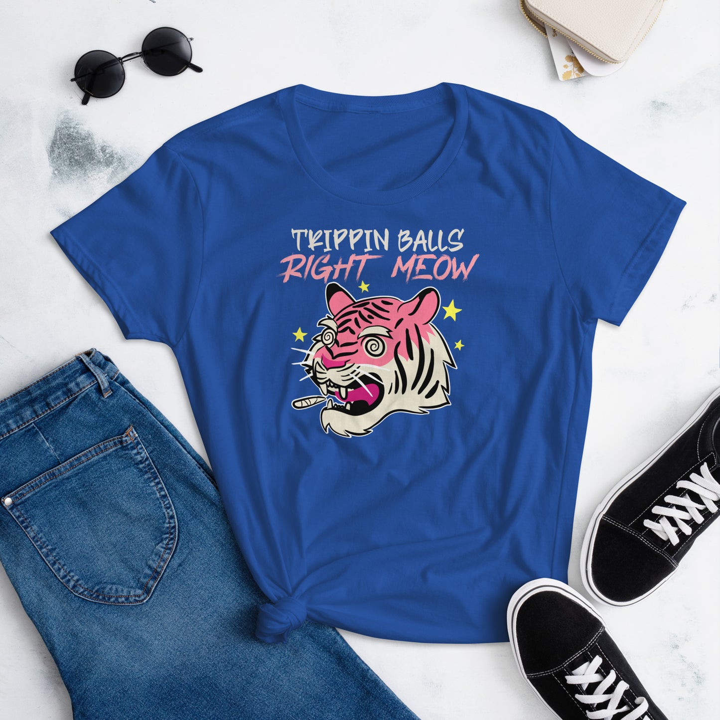 Tripping Balls / Right Meow - Women's Short Sleeve T-Shirt