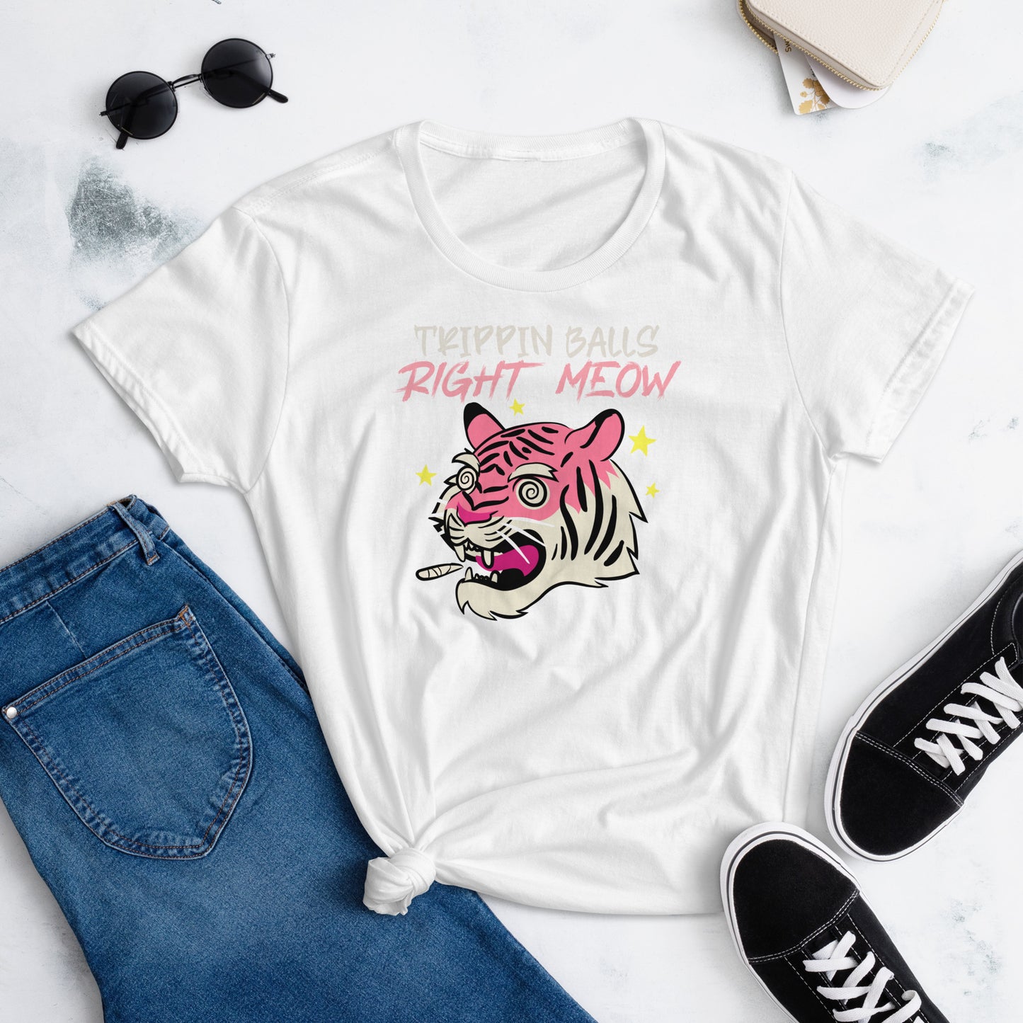 Tripping Balls / Right Meow - Women's Short Sleeve T-Shirt